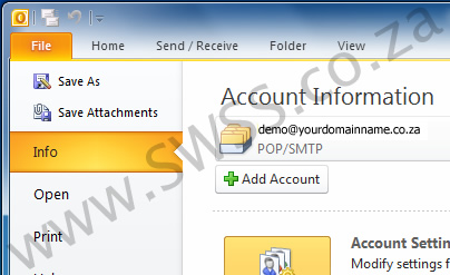 Microsoft Outlook 2010 Email Setup